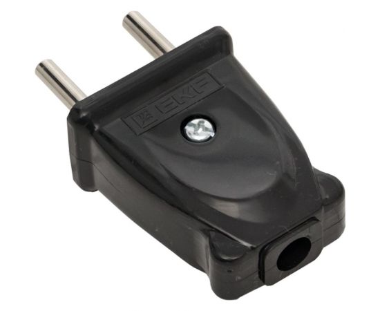 Плоская вилка EKF без заземления черная 10А 250 В Proxima AVP10-30-rpl – изображение 2