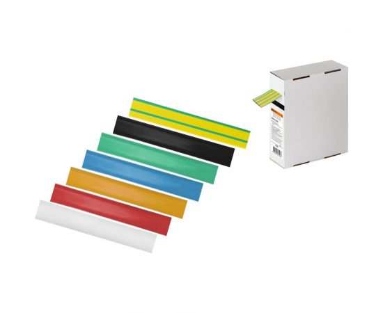 Термоусаживаемая трубка TDM ТУТнг 16/8 желто-зеленая в коробке (10 м/упак) SQ0518-0442 – изображение 2