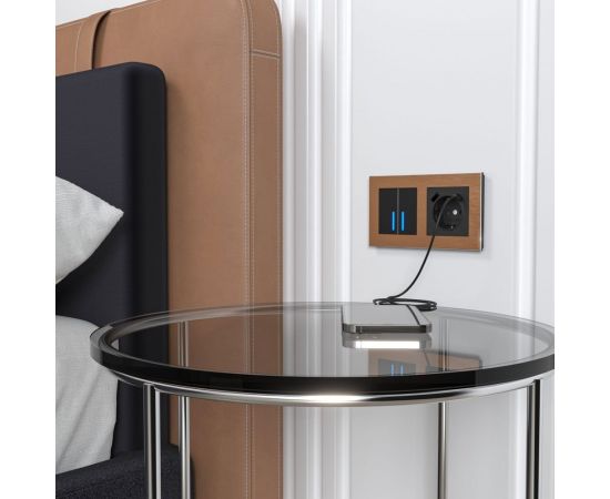 Розетка с заземлением и шторками и USB тип A+C WERKEL W1171708 черный a056275 – изображение 3