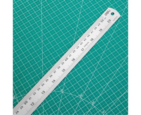 Стальная линейка DELI dl8050y 500 мм, нержавеющая сталь 104499 – изображение 3