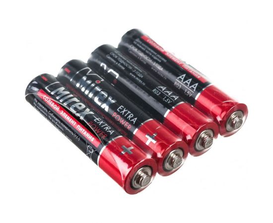 Батарея Mirex, солевая R03 / AAA 1,5V 4 шт shrink 23702-ER03-S4 – изображение 4