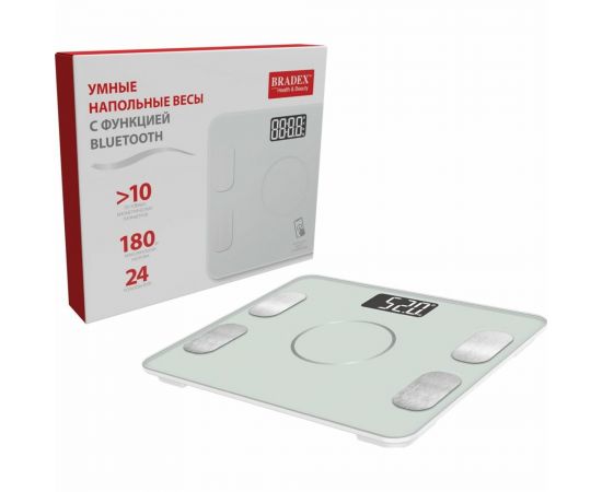 Умные напольные весы с функцией bluetooth BRADEX белые KZ 0938 – изображение 4