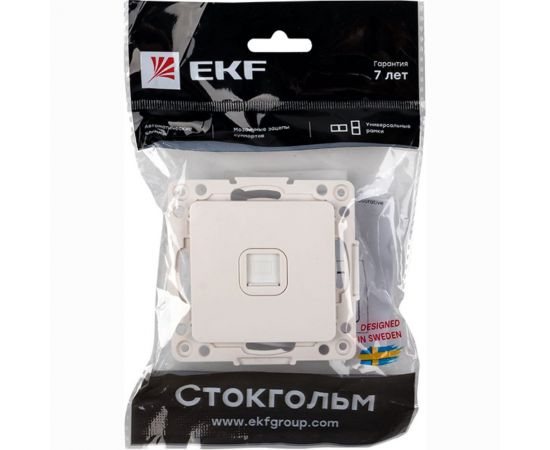 Механизм 1-местной розетки EKF PROxima Стокгольм, RJ-45, белый EYK01-035-10 – изображение 4