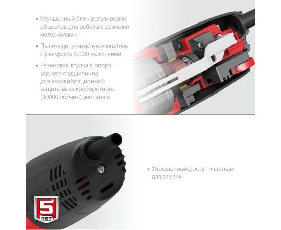 Углошлифовальная машина ЗУБР 125 мм, 1100 Вт УШМ-125-1105 ЭТ – изображение 6