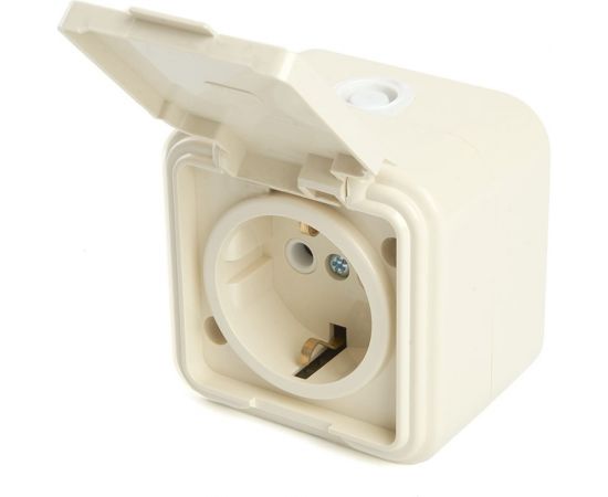 1-местная розетка STEKKER с заземляющим контактом, с крышкой, 250В, 16А, IP44, PST16-21-44 (RA 16-211-БЖ), слоновая кость 49058 – изображение 6