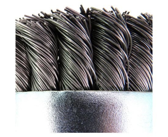 Щетка чашечная жгутовая с кольцом для УШМ 85 мм, M14, проволока сталь 0.50 мм SIT 0253 – изображение 7