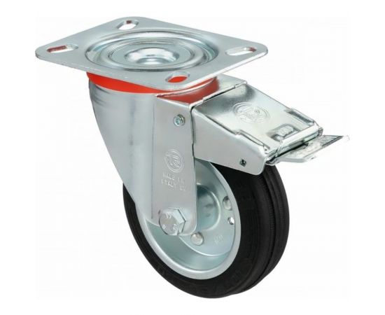 Колесо с вращающейся опорой, пластиной крепления и передним тормозом (80 мм; 65 кг) Tellure rota 535421 – изображение 10