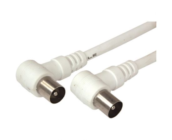 Шнур REXANT ТВ штекер - ТВ штекер, угловой, длина 1,5 метра, белый 18-0112 