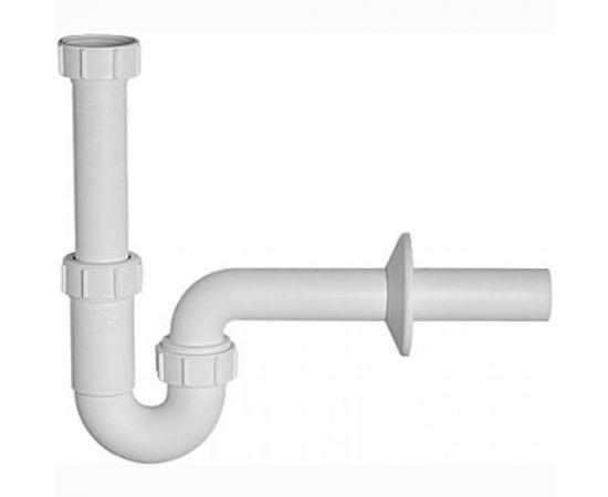 Трубный сифон McAlpine 1 1/4""х32 мм, без выпуска, с отводной трубой D32 мм и отражателем MRW8 
