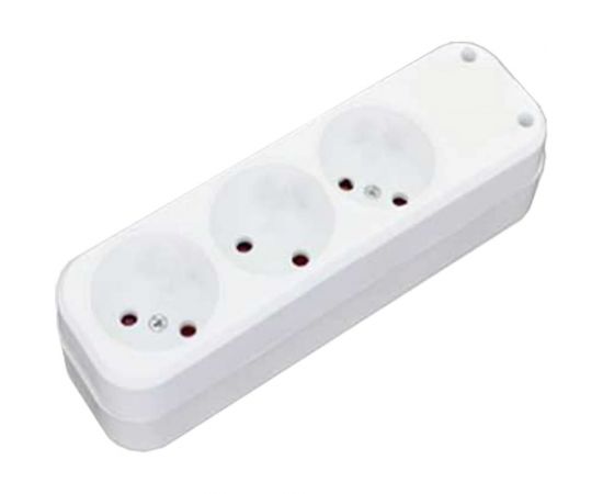 3-местная колодка AY-KA без заземления шторки, белый 8831000 