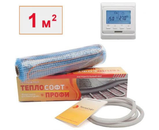 Нагревательный мат ТеплоСофт Профи 1 м2 150Вт с электронным терморегулятором 1150/3 