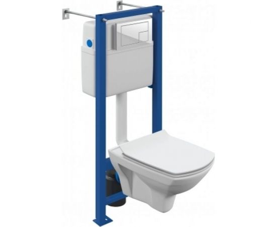 Комплект Cersanit унитаз CARINA XL CO DPL EO slim инсталляция VECTOR, кнопка CORNER пластик белый 64119 