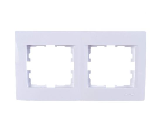 Двухместная горизонтальная рамка LEZARD KARINA б/ вст белая 707-0200-147 