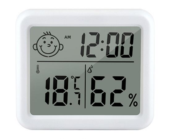 Электронный комнатный градусник-гигрометр URM, 8x7 см, белый D01198 