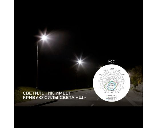 Уличный светодиодный консольный светильник Apeyron 50Вт, 5500 лм, 5000 К, IP65, КСС -Ш, 420x200x70мм / 29-02 – изображение 11