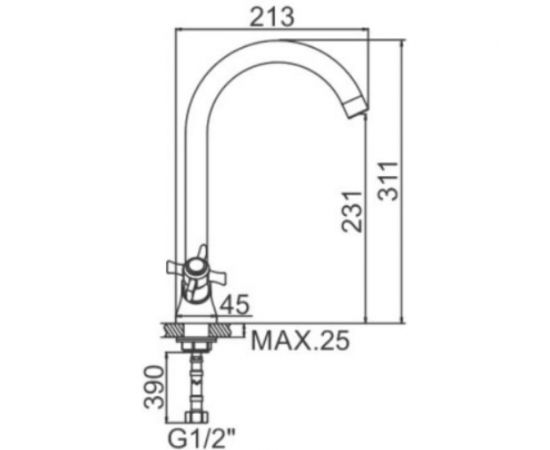 Смеситель для кухни LEDEME L4311-2 с гайкой 89741 – изображение 2