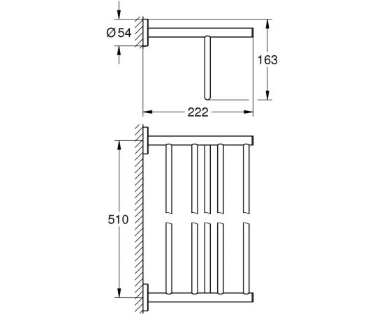 Полка для полотенец Grohe BauCosmopolitan с дополнительной горизонтальной штангой 510 мм 40462001 – изображение 2