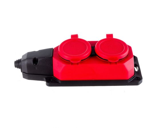 2-местная колодка AY-KA открытой установки каучук с заземлением 16A IP44 красная 5520001 – изображение 2