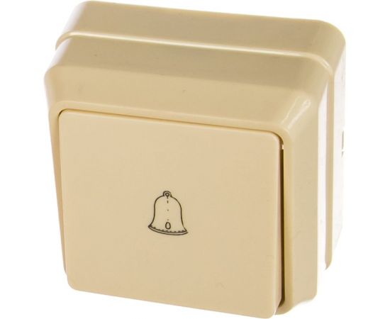 1клавишный (кнопочный) выключатель IEK ОКТАВА 10А кремовый EVO13-K33-10-DC – изображение 2