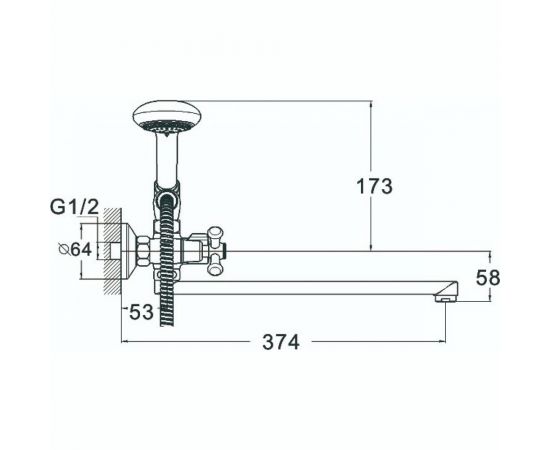 Смеситель для ванной G-Lauf QST7-A827 – изображение 2