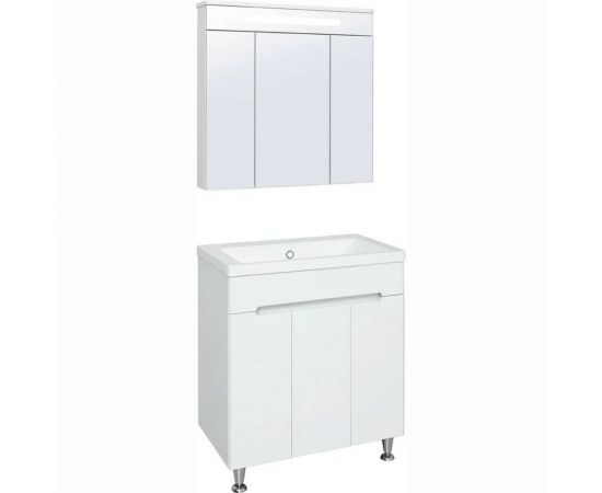 Тумба RUNO ПАРМА 75 3 двери, напольная под умывальник Omega 75 00-00001040 – изображение 2