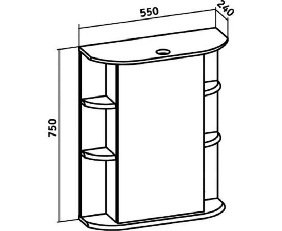 Зеркальный шкаф RUNO Гиро 55 00000000020 – изображение 2