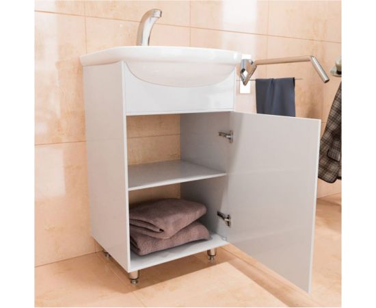 Тумба для ванной комнаты Mixline белый, правая, под умывальник Дора-47 АлАн-47 ЛДСП 528086 – изображение 2