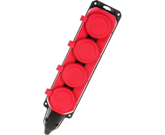 Колодка AY-KA ОУ 4-ая каучук с/з 16A IP44 красная 5540001 – изображение 2