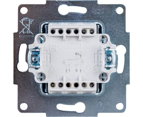 Двойной выключатель с подсветкой LEZARD KARINA жемчужно-белый перламутр 707-3088-112 – изображение 2