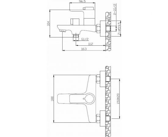 Термостатический смеситель для ванны и душа BELBAGNO ANCONA хром ANCONA-VASM-CRM – изображение 2