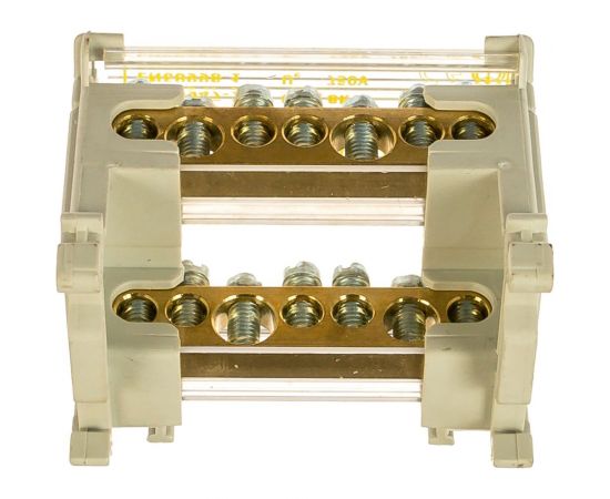 Распределительный блок DKC на DIN-рейку 2р, 100А, 5x6мм, 2x7,5мм, BD10072 – изображение 2