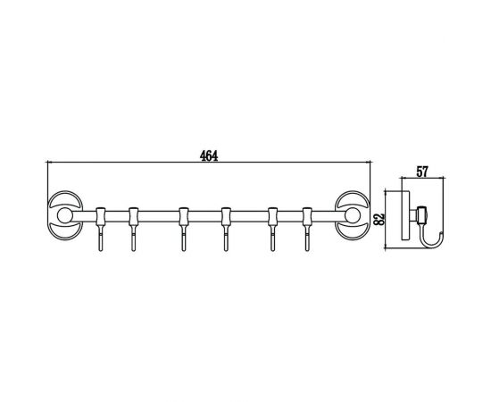 Планка с 6 крючками Savol хром S-008206 23188 – изображение 2