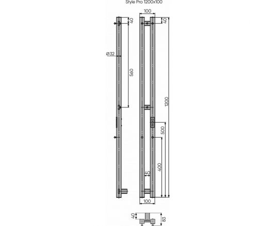 Полотенцесушитель INDIGO Style PRO (electro) 120/10 LSPRE120-10BRRt – изображение 3