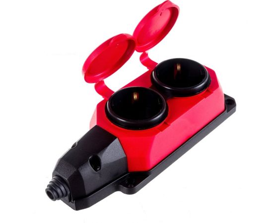 2-местная колодка AY-KA открытой установки каучук с заземлением 16A IP44 красная 5520001 – изображение 3