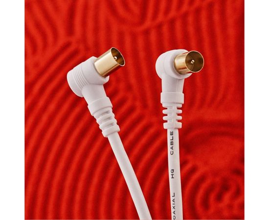 Шнур REXANT ТВ штекер - ТВ штекер, угловой, длина 1,5 метра, белый 18-0112 – изображение 3