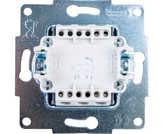 Двойной выключатель с подсветкой LEZARD KARINA жемчужно-белый перламутр 707-3088-112 – изображение 3