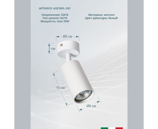 Потолочный светильник Arte Lamp AQUARIUS A3216PL-1WH – изображение 3