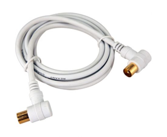 Шнур REXANT ТВ штекер - ТВ штекер, угловой, длина 1,5 метра, белый 18-0112 – изображение 4