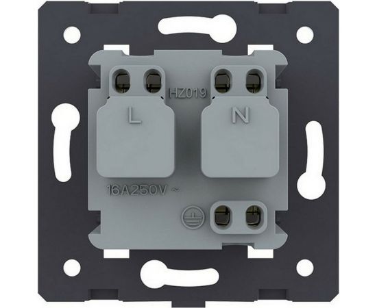 Электрическая розетка LIVOLO с заземлением защитными шторками 16A, цвет серый механизм VL-C7-C1EU-15 – изображение 4