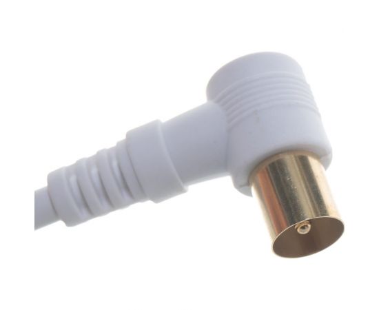 Шнур REXANT ТВ штекер - ТВ штекер, угловой, длина 1,5 метра, белый 18-0112 – изображение 5