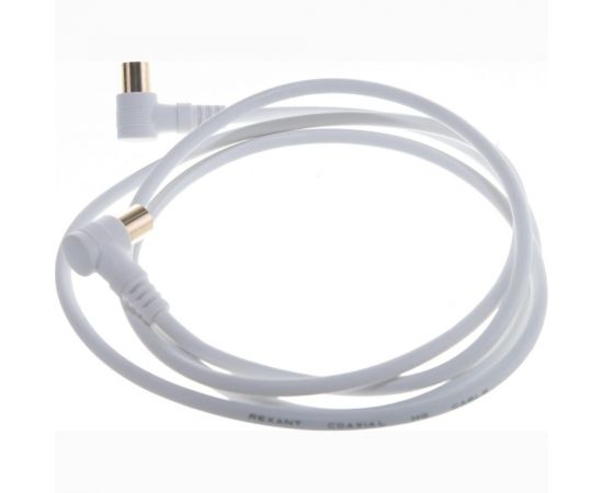 Шнур REXANT ТВ штекер - ТВ штекер, угловой, длина 1,5 метра, белый 18-0112 – изображение 6