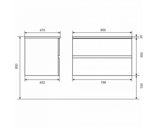 Подвесная тумба с раковиной для ванной uperwood Barsa_80 см, раковина белая, тумба белая/дуб сонома 293020534 – изображение 7
