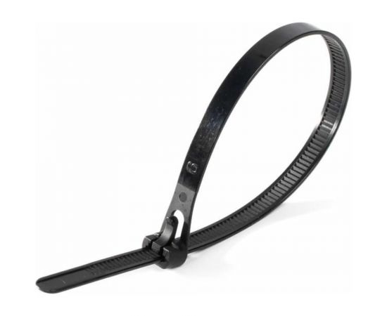 Разъемная кабельная стяжка АБК-СИЛА 7,5x200, черная, 100 шт. 4700202 