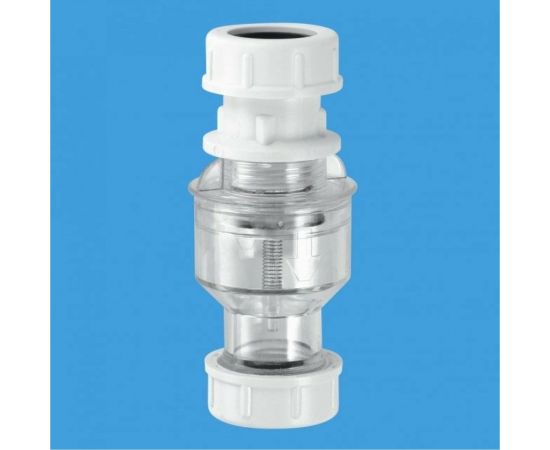 Канализационный обратный клапан McAlpine вертикальный (сифон для кондиционера) прозрачный, компрессионное соединение (D=19-23 мм) TUN5-CL 