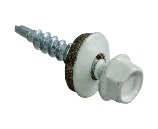 Кровельные саморезы с буром Стройбат 4,8x28 белый 60 шт 240351 