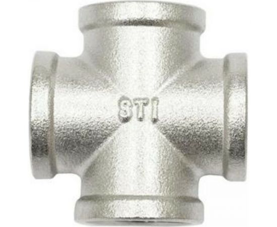 Крестовина латунная STI Ду20 (3/4") Ру16 внутренняя резьба никелированная D270-00409 