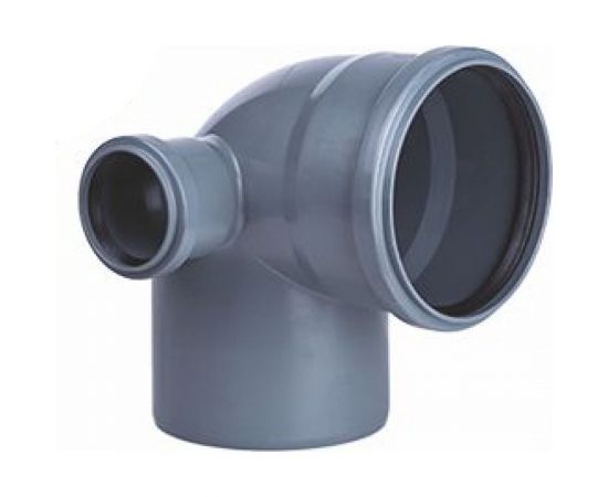 Отвод ООО МультиМирПласт 110/50/87.5 серый, левый ОТВ ВК 110/50/87 Л 