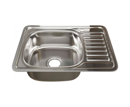 Врезная мойка mixline 50х65х18 см, 0.8, левый выпуск 3 1/2, с сифоном 533713 