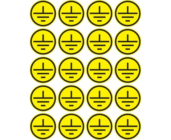 Наклейки знаки электробезопасности Заземление REXANT 20 мм 100 шт 56-0010 