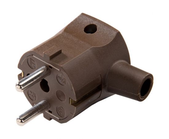 Угловая кабельная вилка с защитным контактом и 2-й системой заземления ABL CEE7/VII,16A 2P+E 250V, 1107150 